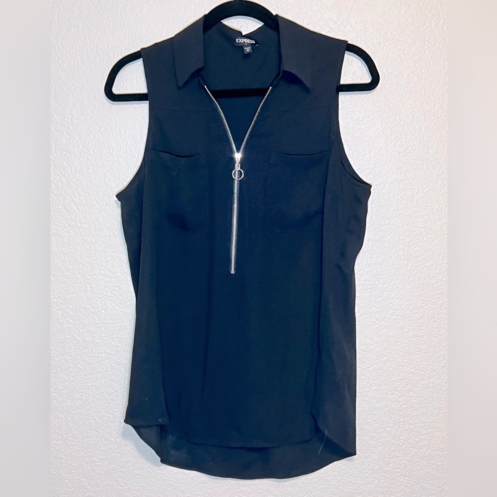 Express Black Collared Tank